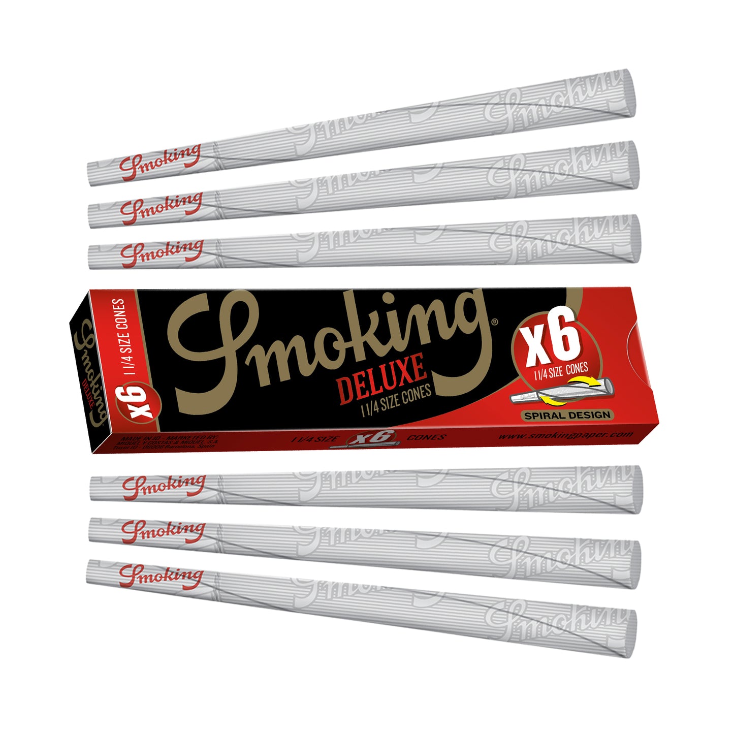 Smoking DeLuxe 1 1/4 Medium Size Cones Pack Contents