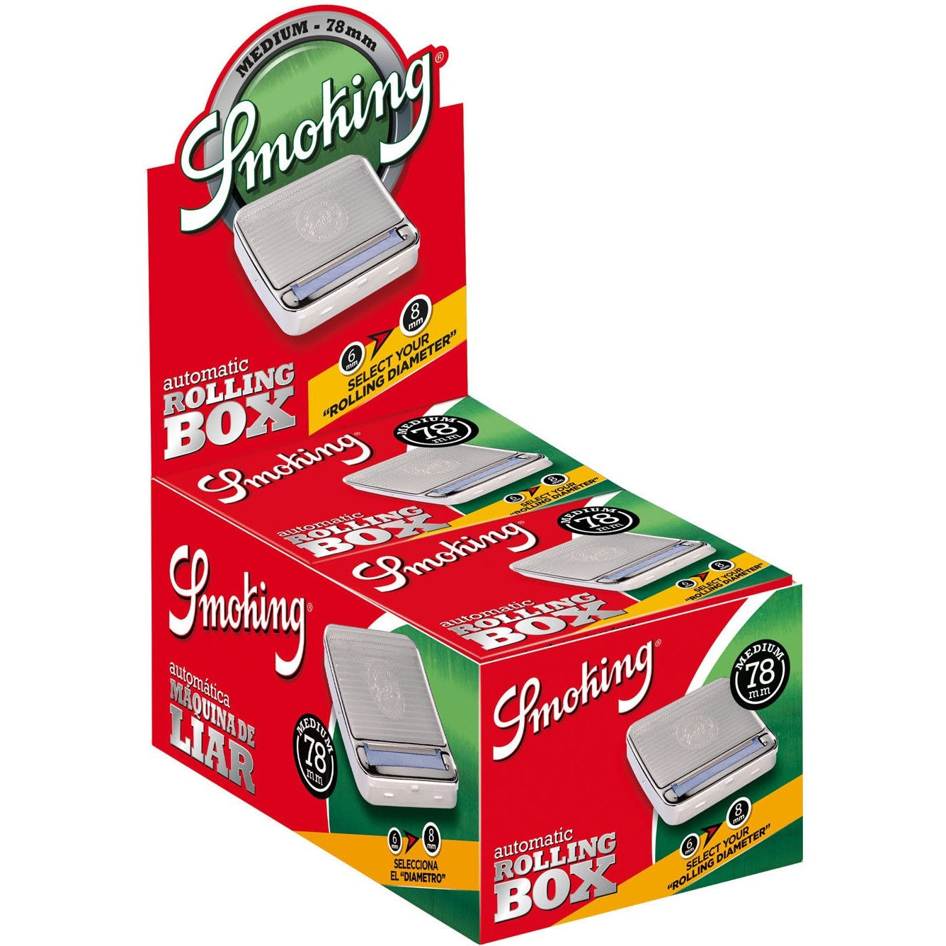 Smoking 78mm Metal Rolling Box 1 1/4 Medium Size