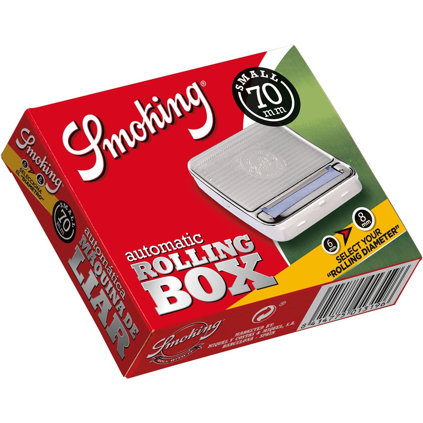 Smoking Metal Rolling Box Single Wide 70mm Size