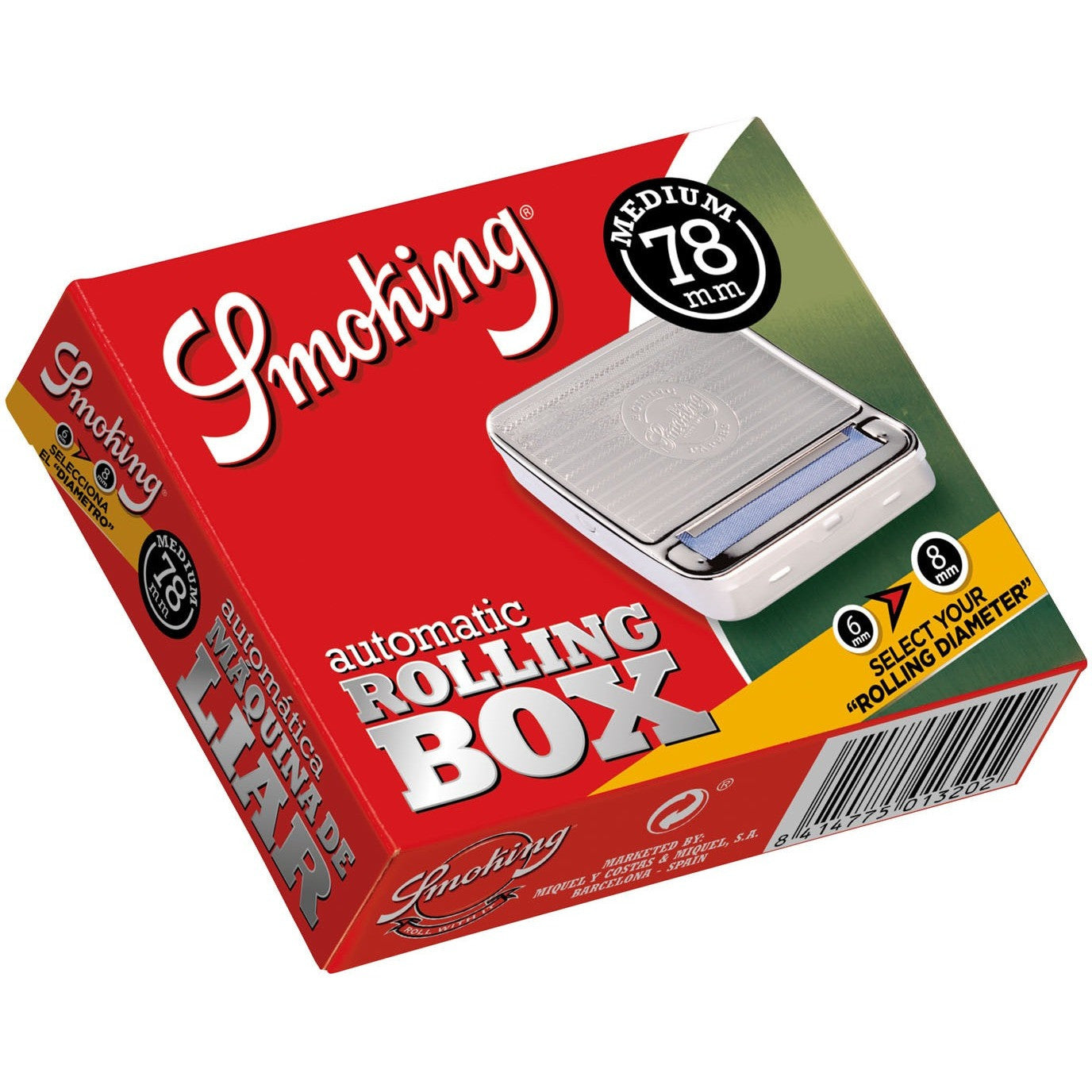 Smoking 78mm Metal Rolling Box 1 1/4 Medium Size