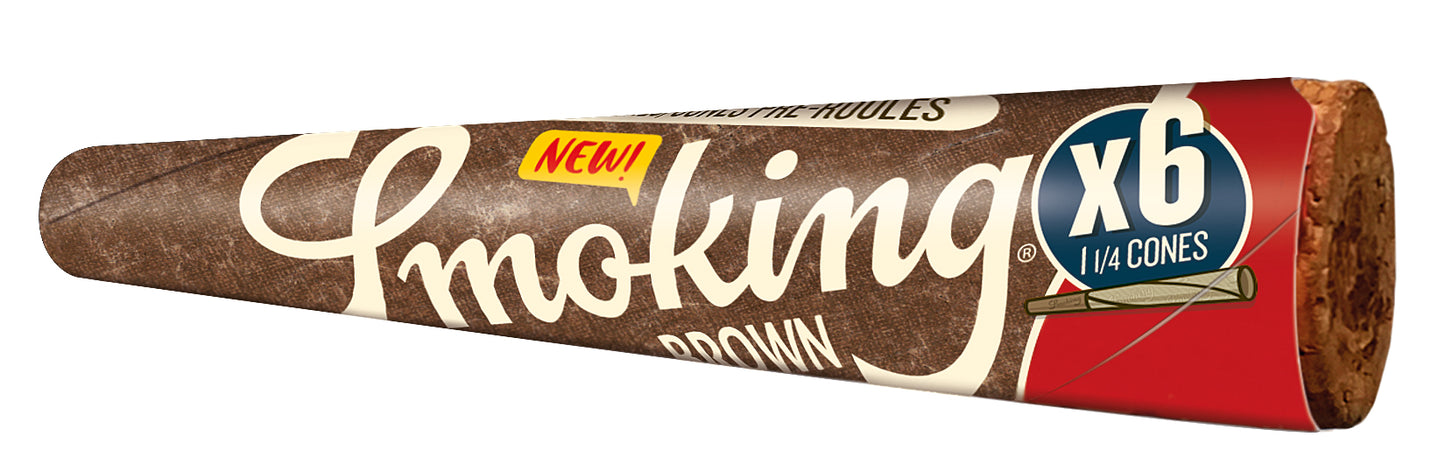 Smoking Brown 1 1/4 Size 6pk Pre-Roll Cones