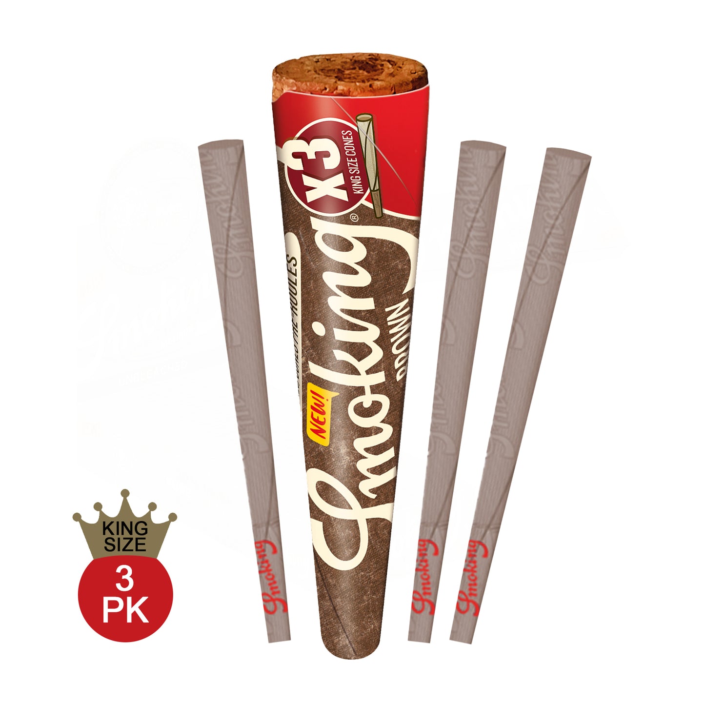 Smoking Brown King Size Unbleached Pre-Roll Cones By Miquel Y Costas
