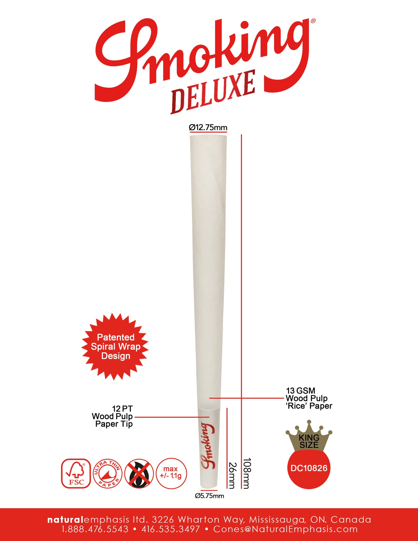 Smoking DeLuxe King Size Pre-Roll Cones