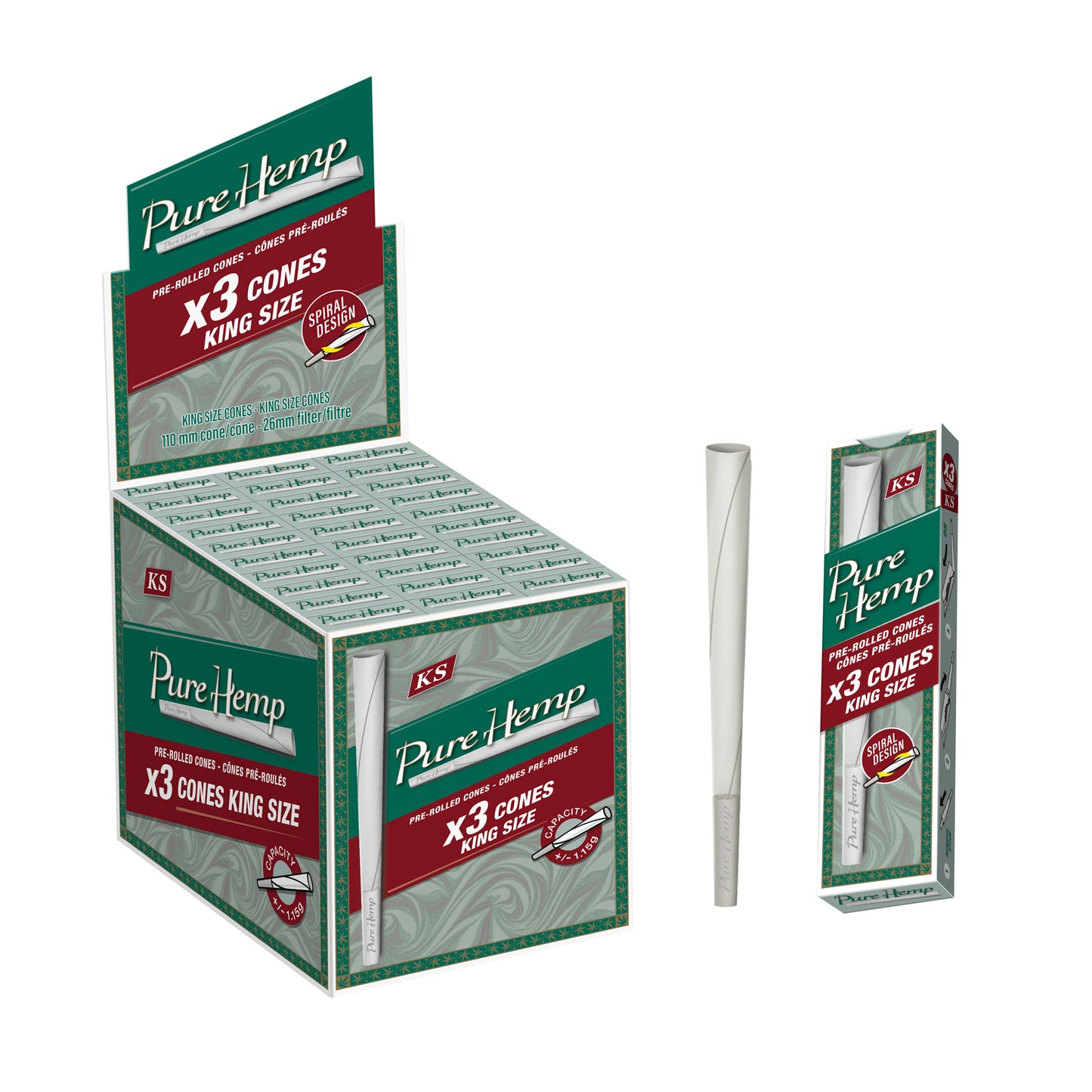 PURE HEMP Classic King Size Cones Consumer 3 Packs