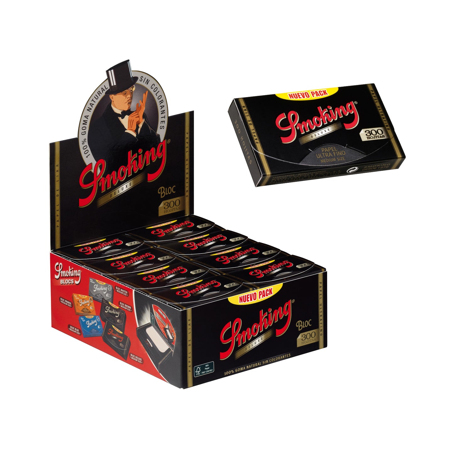 Smoking DeLuxe 1 1/4 Medium Size 300 Flat Pack