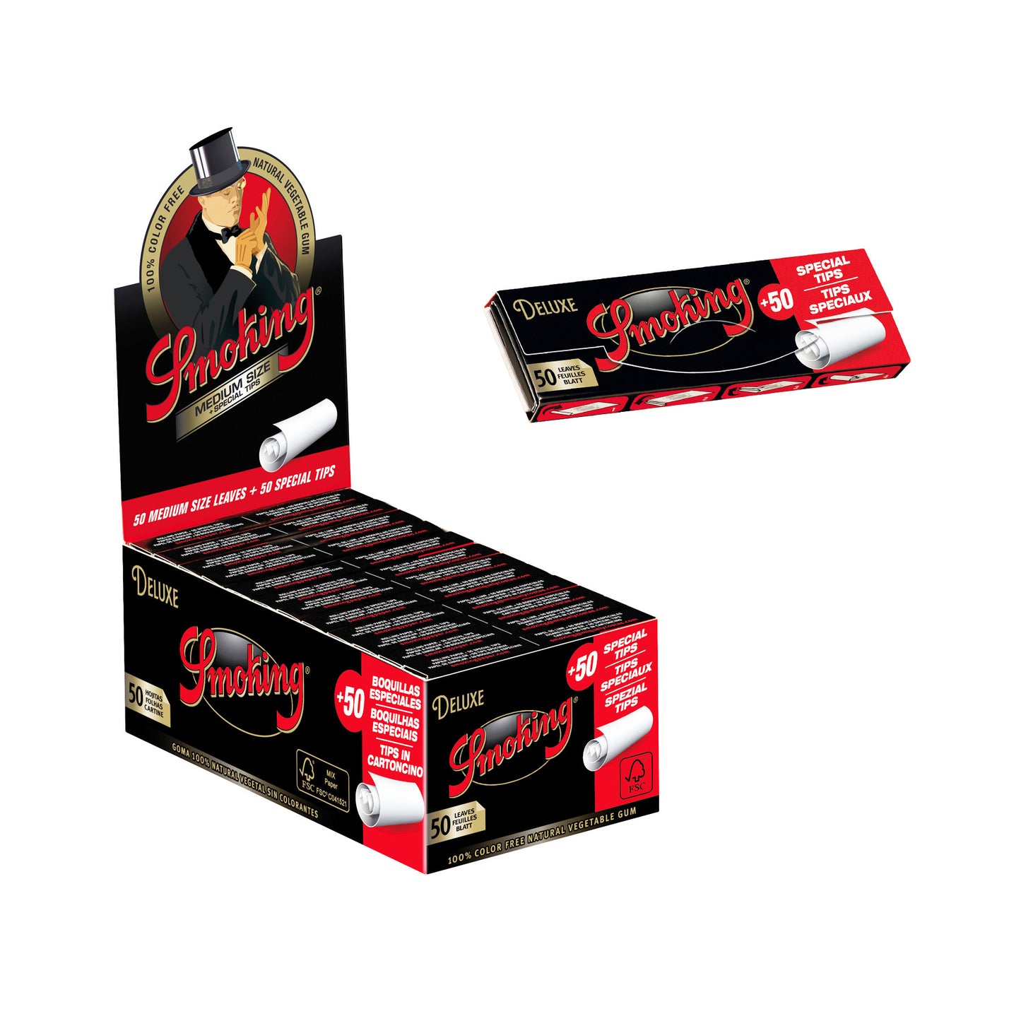 Smoking DeLuxe 1 1/4 Medium Size + Tips
