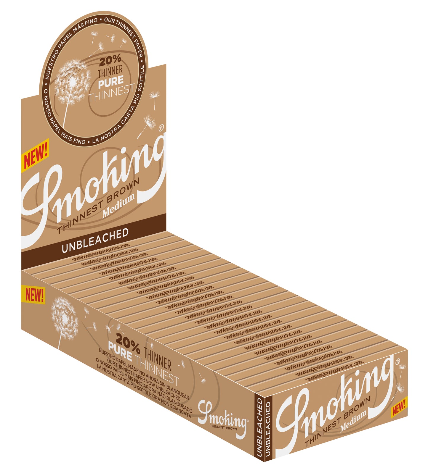 Smoking Thinnest Unbleached 1 1/4 Size