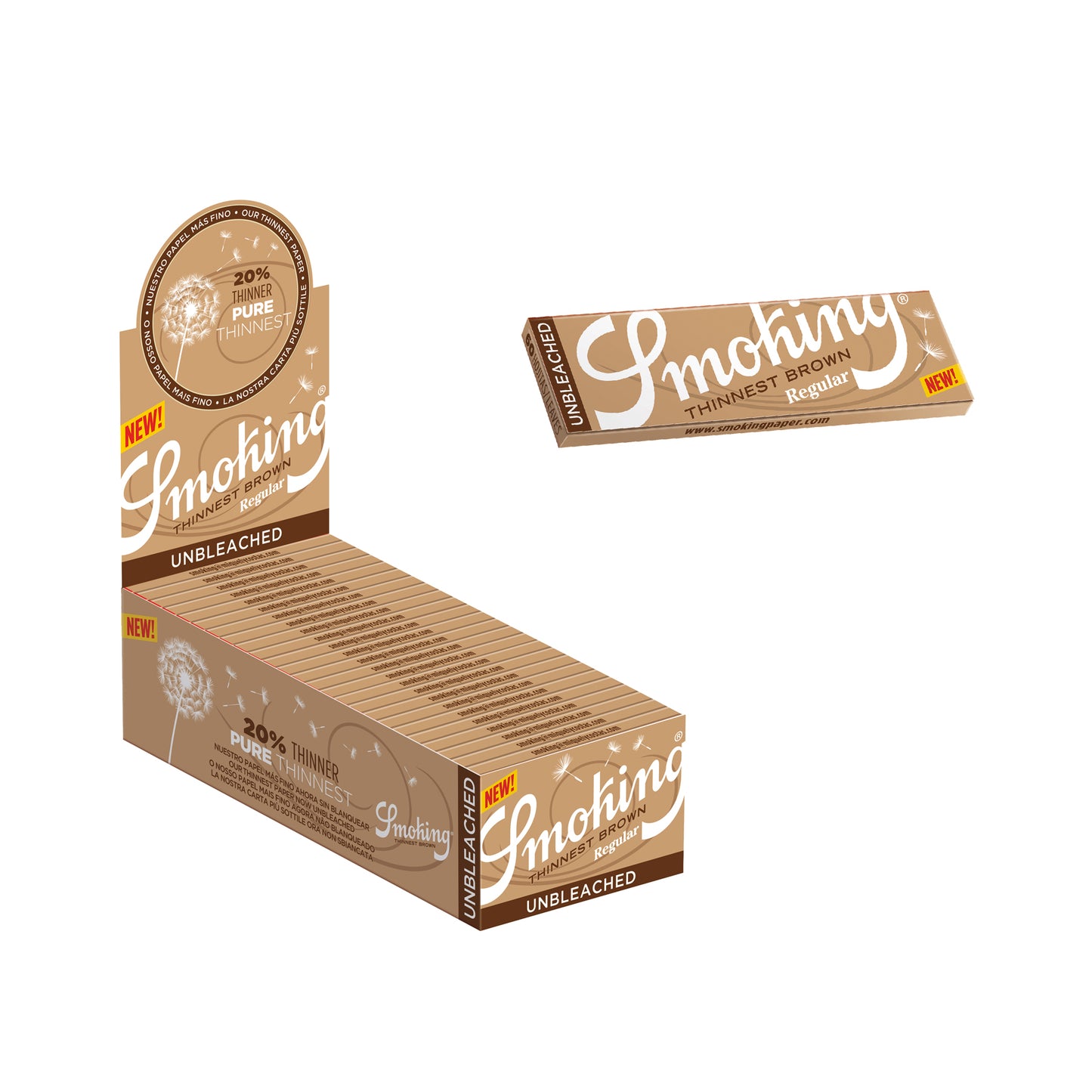 Smoking Thinnest Brown Single Wide Double Booklet & Box