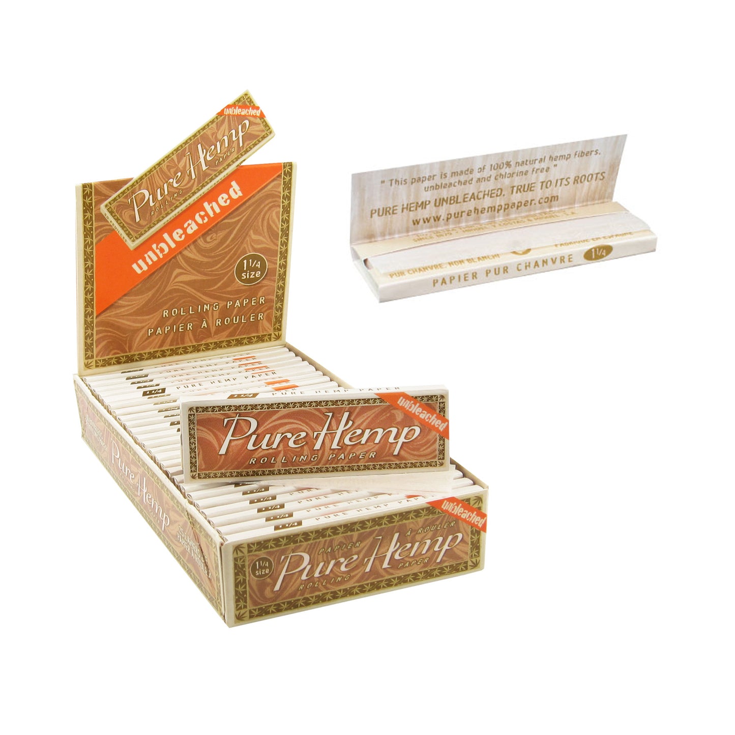 Pure Hemp Unbleached 1 1/4 Medium Size