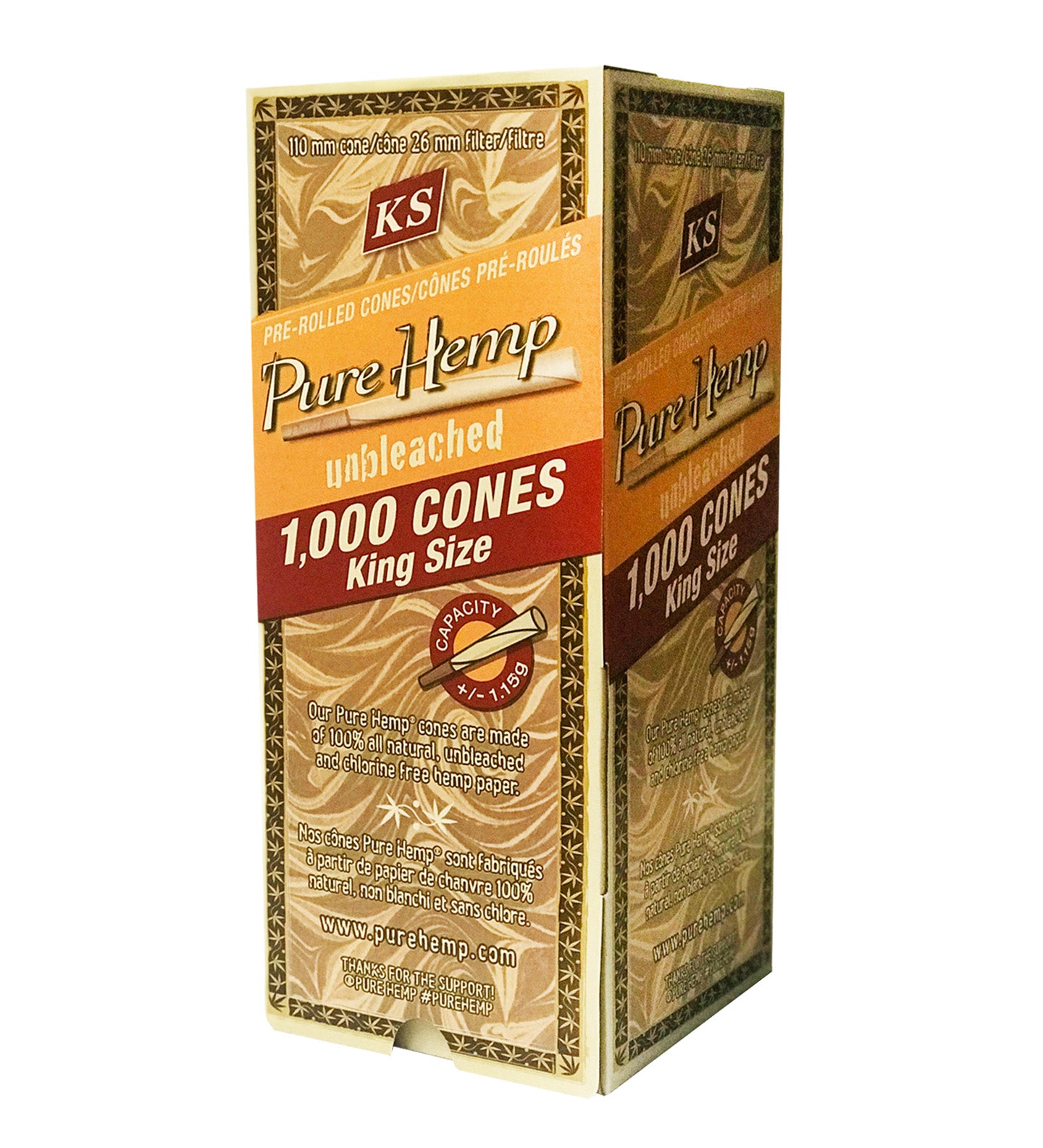 Pure Hemp Unbleached King Size Pre-Roll Cones
