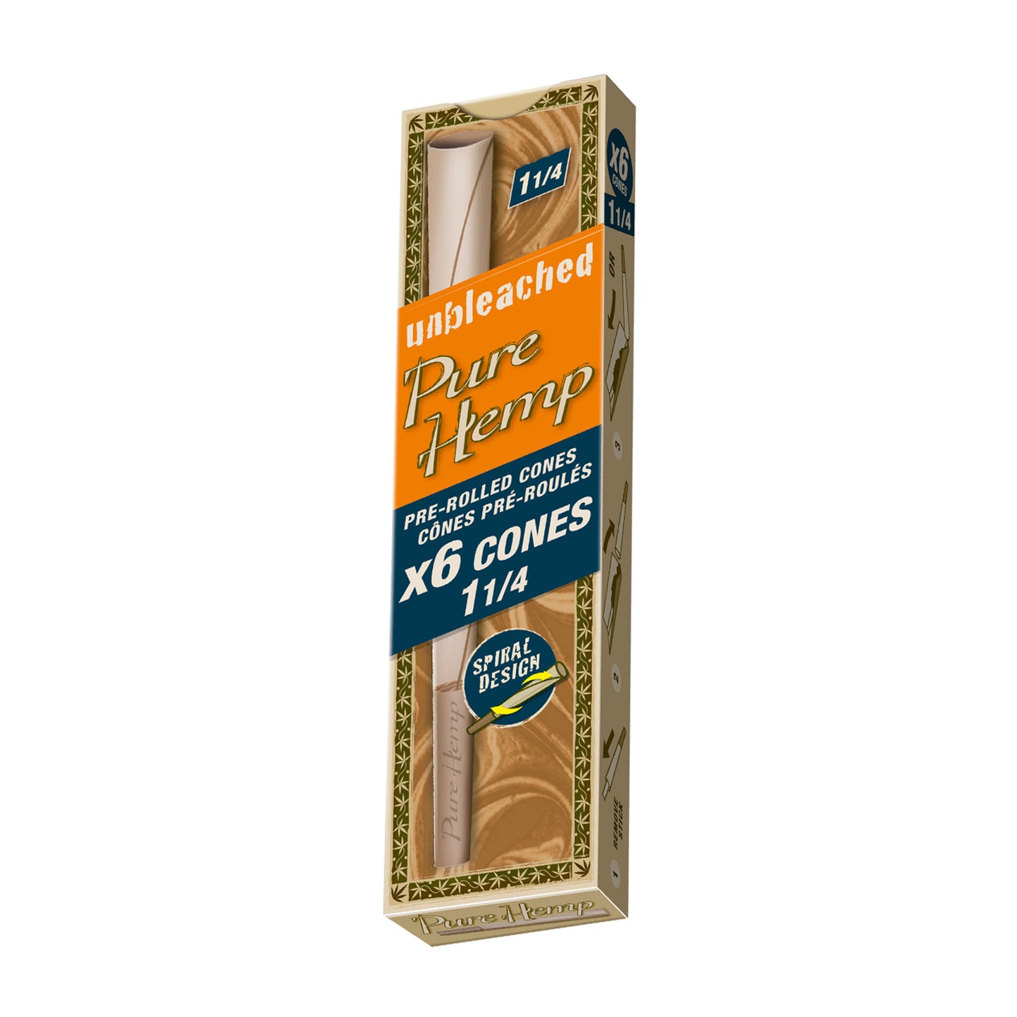 PURE HEMP Unbleached 1 1/4 Size Cones Consumer 6 Packs