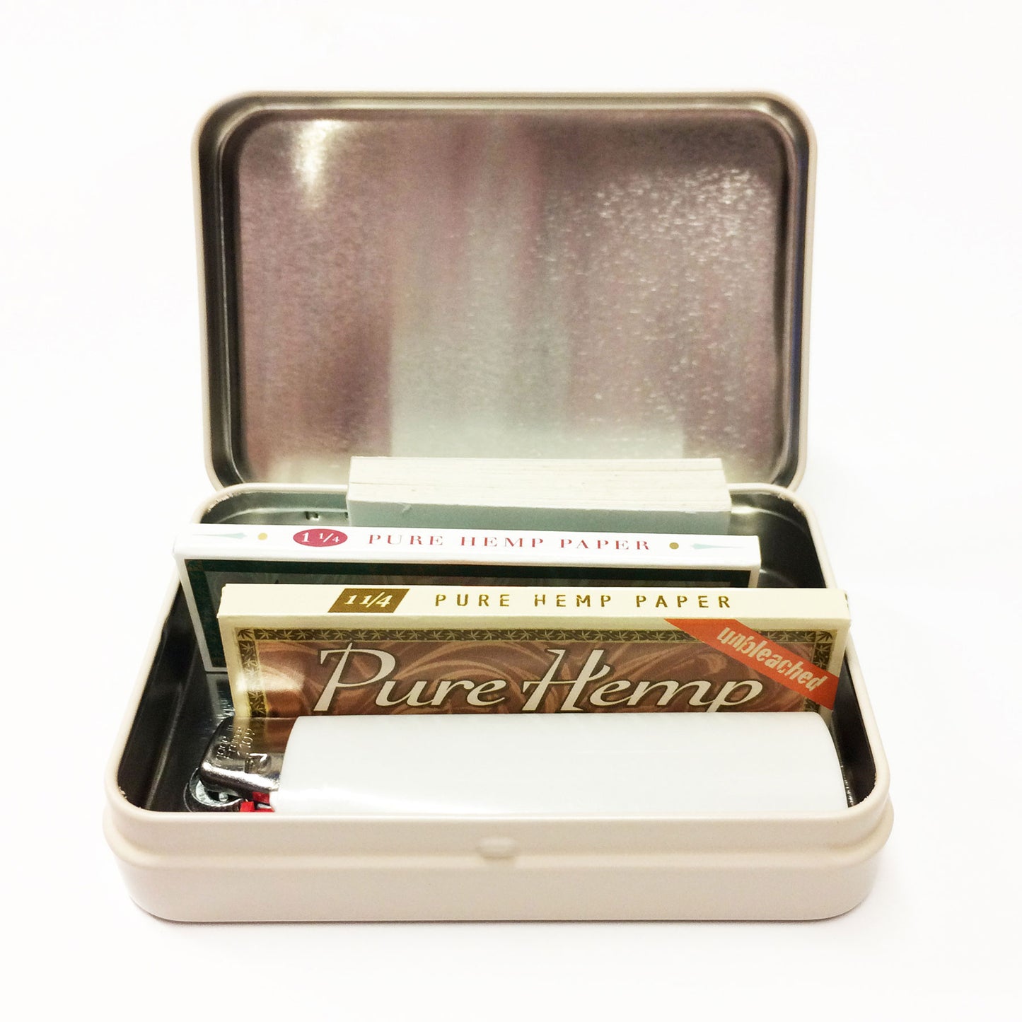 Pure Hemp Unbleached Tin Open Showing Contents