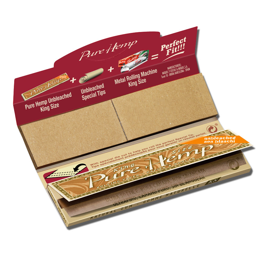 Pure Hemp Unbleached King Size With Tips