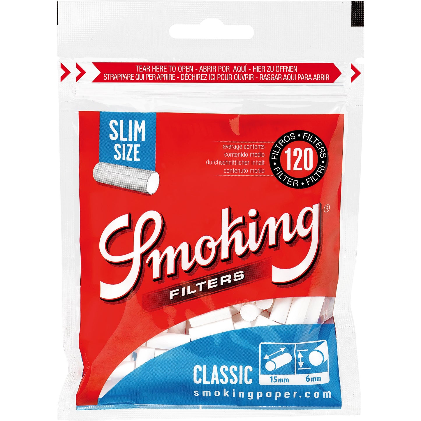 Smoking Classic Slim Size Filters Bag