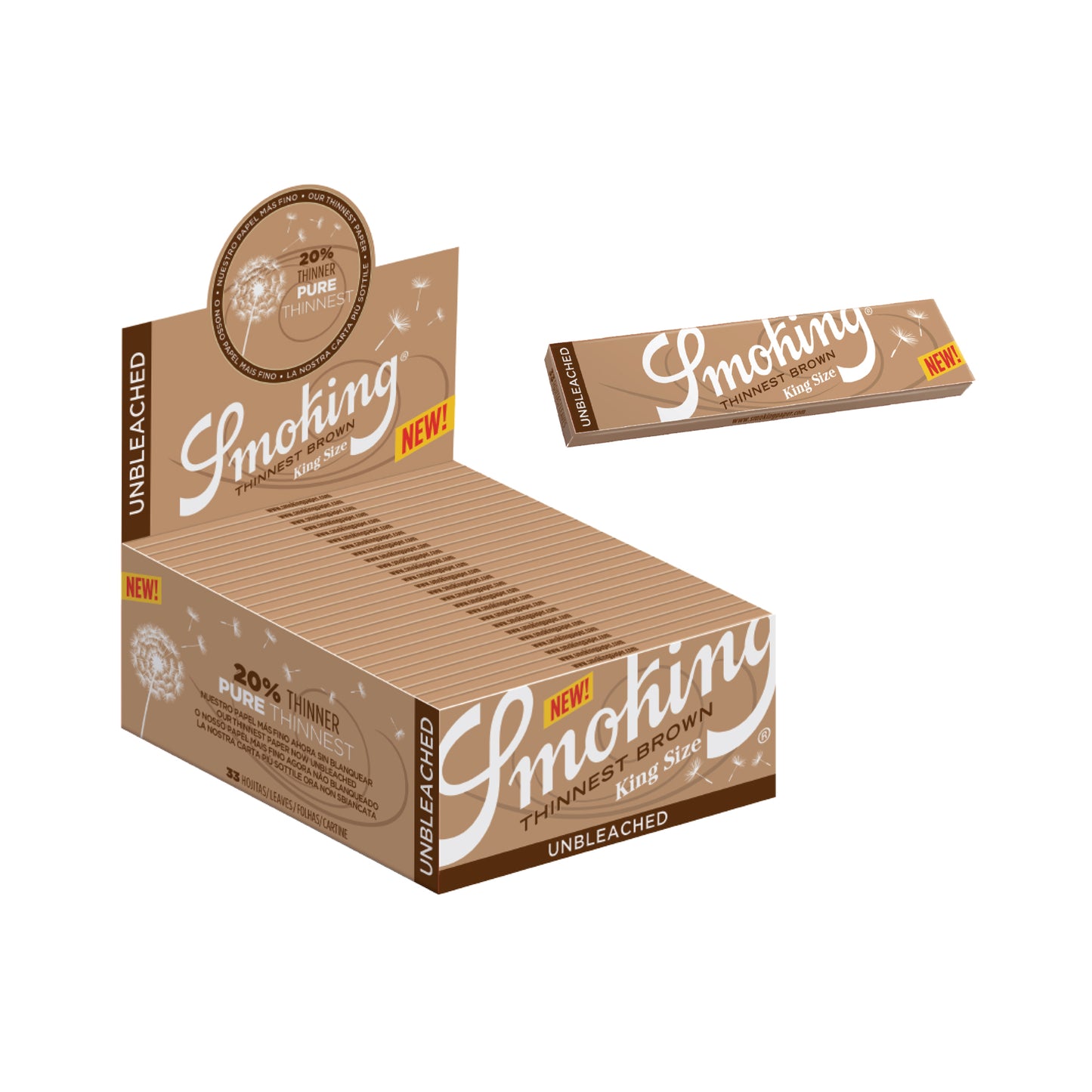 Smoking Thinnest Unbleached King Size