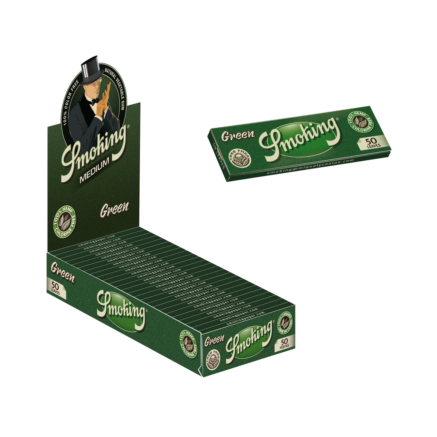 King Size Green Hemp Smoking Rolling Papers