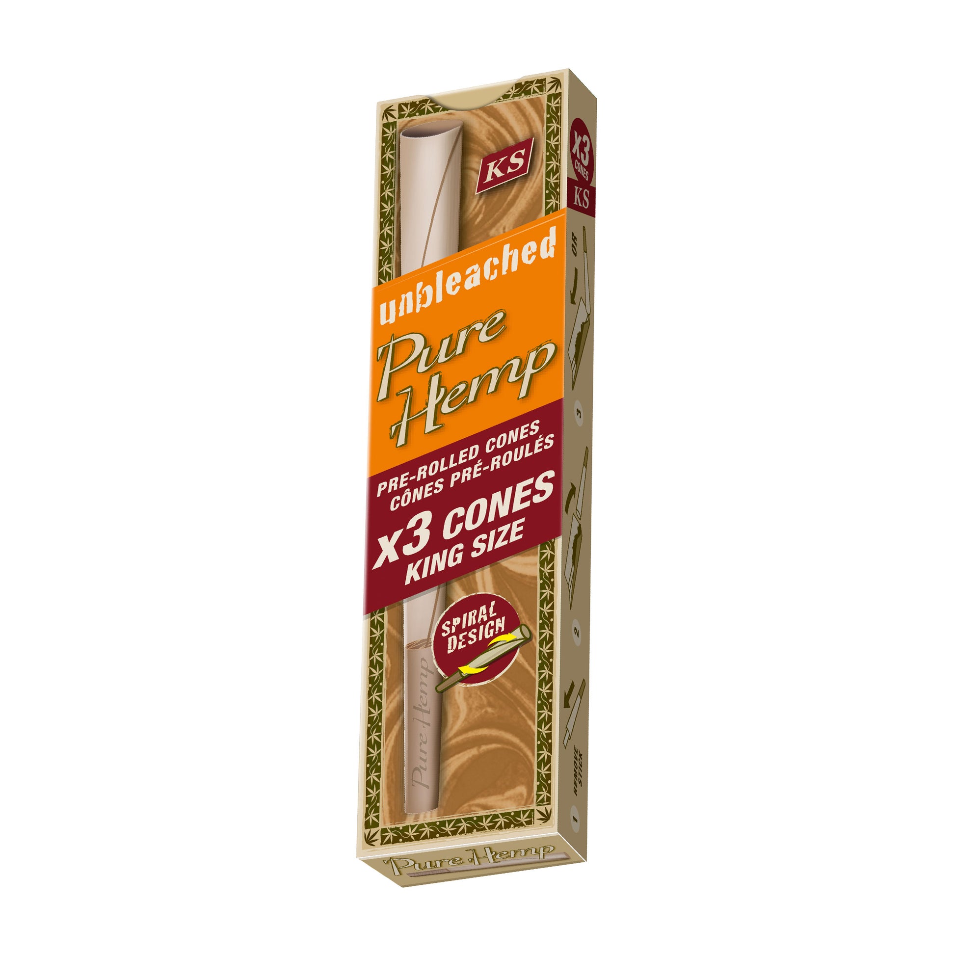 PURE HEMP Unbleached King Size Cones Consumer 3 Packs