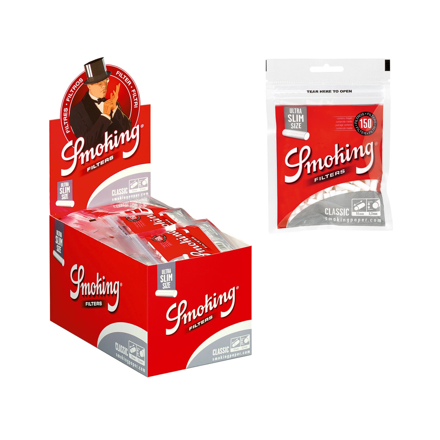 Smoking Ultra Slim Size Filters Box & Bag